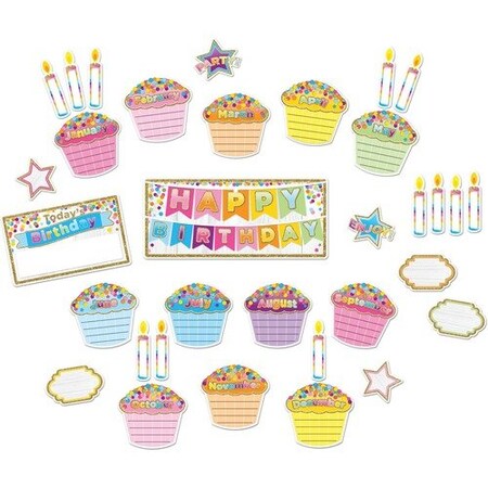 Ashley Productions Bulletin Board Set, Mini, Cupcake, 36 pieces, 12inx18in, MI ASH96003
